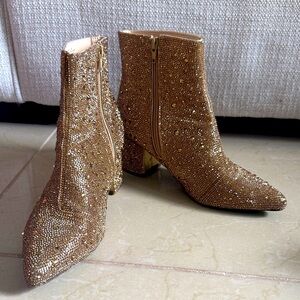 BETSEY JOHNSON Gold Kyla Boots